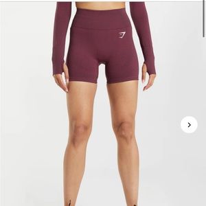 COPY - Gym Shark maroon biker shorts- worn 3x max
